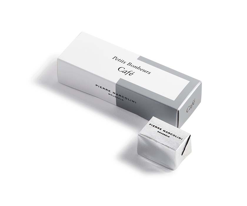Barre de chocolats de 5 petits bonheurs pralin&eacute; caf&eacute; chocolats pralin&eacute;s pierre marcolini