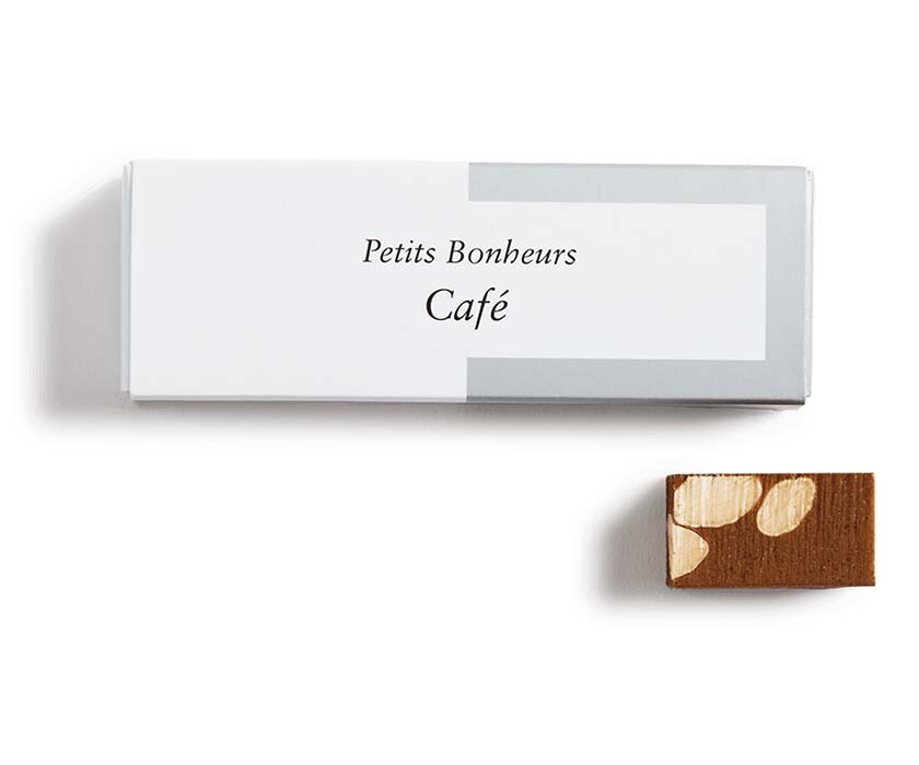 Barre de chocolats de 5 petits bonheurs pralin&eacute; caf&eacute; chocolats pralin&eacute;s pierre marcolini