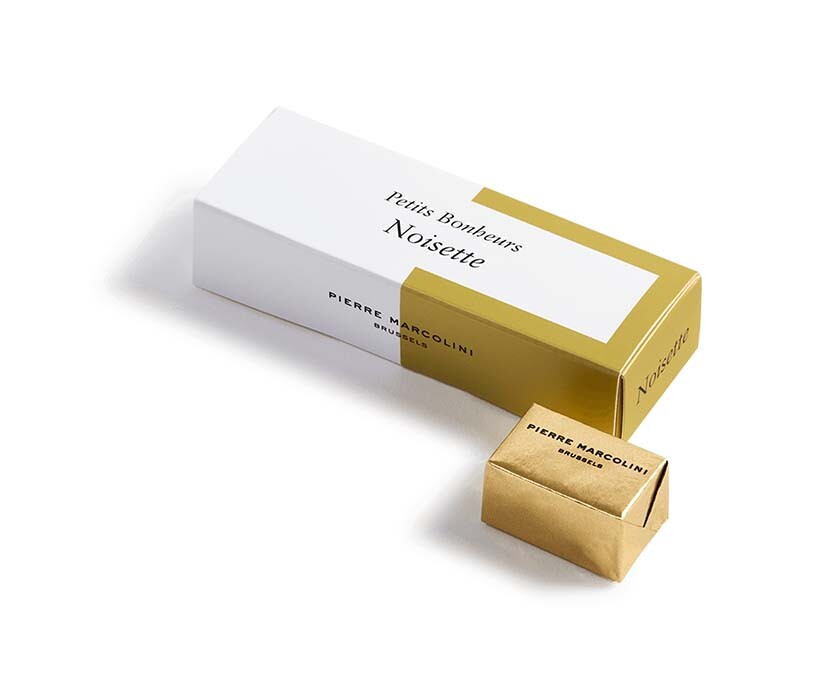Reep met 5 petits bonheurs hazelnootpralin&eacute; Permanente collectie