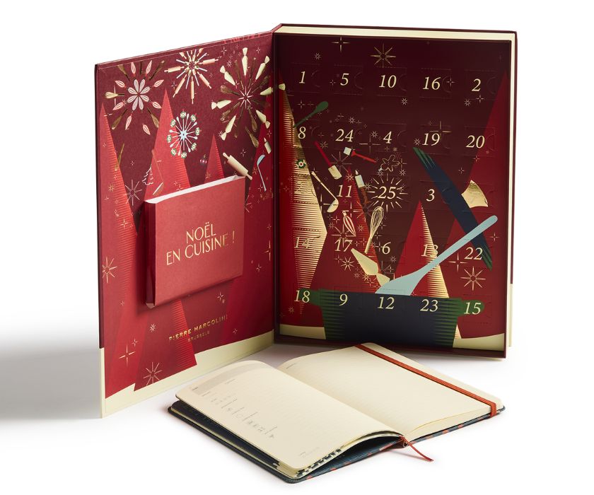 Adventskalender met moleskine receptenboek 